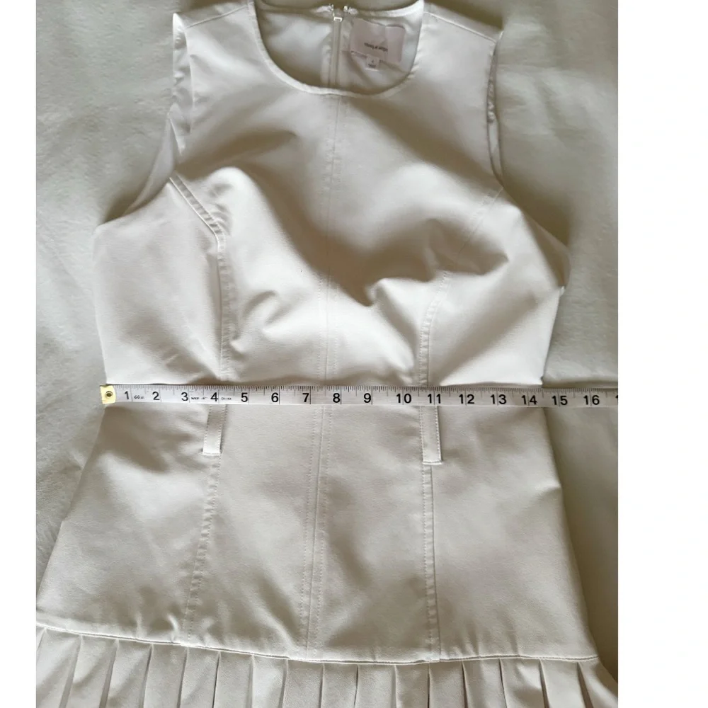 Cinq A Sept The Charolette Pleated Skirt Dress in Off White Size 4 - Picture 11 of 12